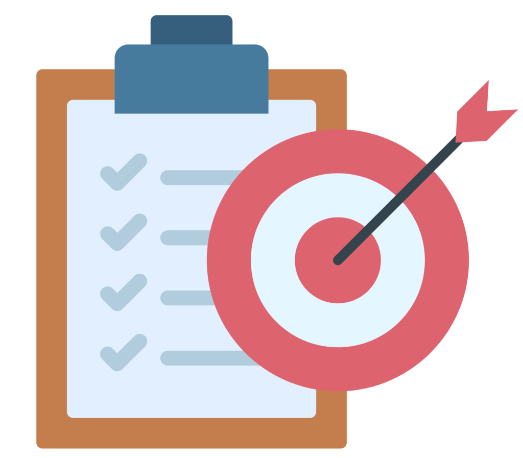 notepad with target