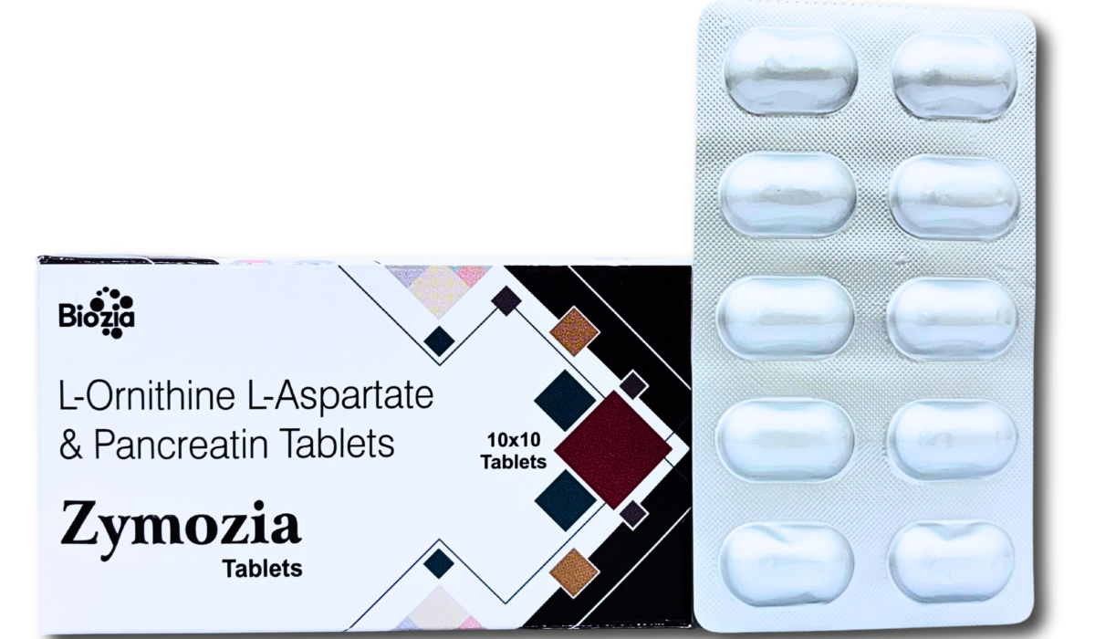 L Ornithine L Aspartate & Pancreatin Tablets | Zymozia | Biozia Lifesciences