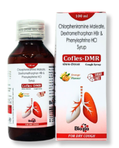 Dextromethorphan Hydrobromide and Chlorpheniramine Maleate Syrup for Dry Cough Relief | Cofles DMR | Biozia Lifesciences