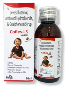 Cofles-LS Junior Ambroxol 15 Mg + Levosalbutamol 0.5 Mg+ Guaifenesin 50 Mg