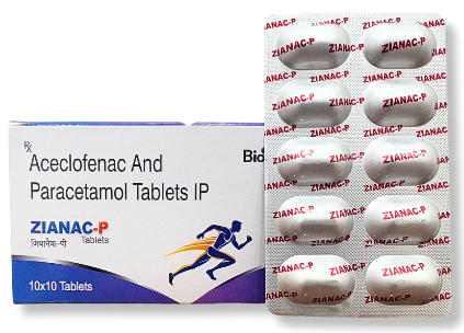 Zianac-P Aceclofenac 100 mg + Paracetamol 325 mg