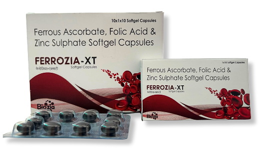 Ferrozia-XT Ferrous Ascorbate 100 mg + Folic Acid 1.5 mg + Zinc 22.5 mg
