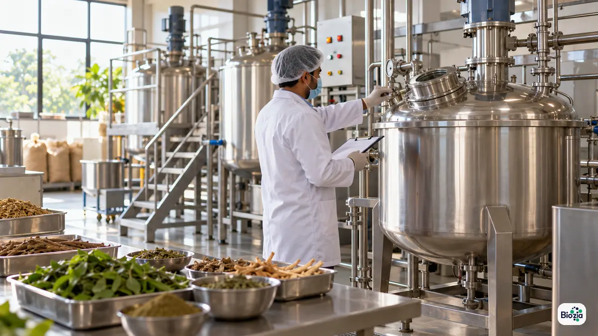 Clean herbal manufacturing area used to evaluate an Ayurvedic PCD franchise partner