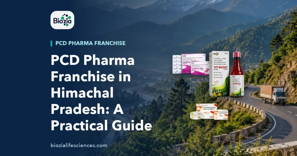 Hill road in Himachal Pradesh used to transport goods for a PCD pharma franchise in Himachal Pradesh