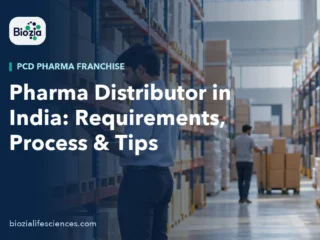 Pharma distributor checking stock in an organised warehouse in India